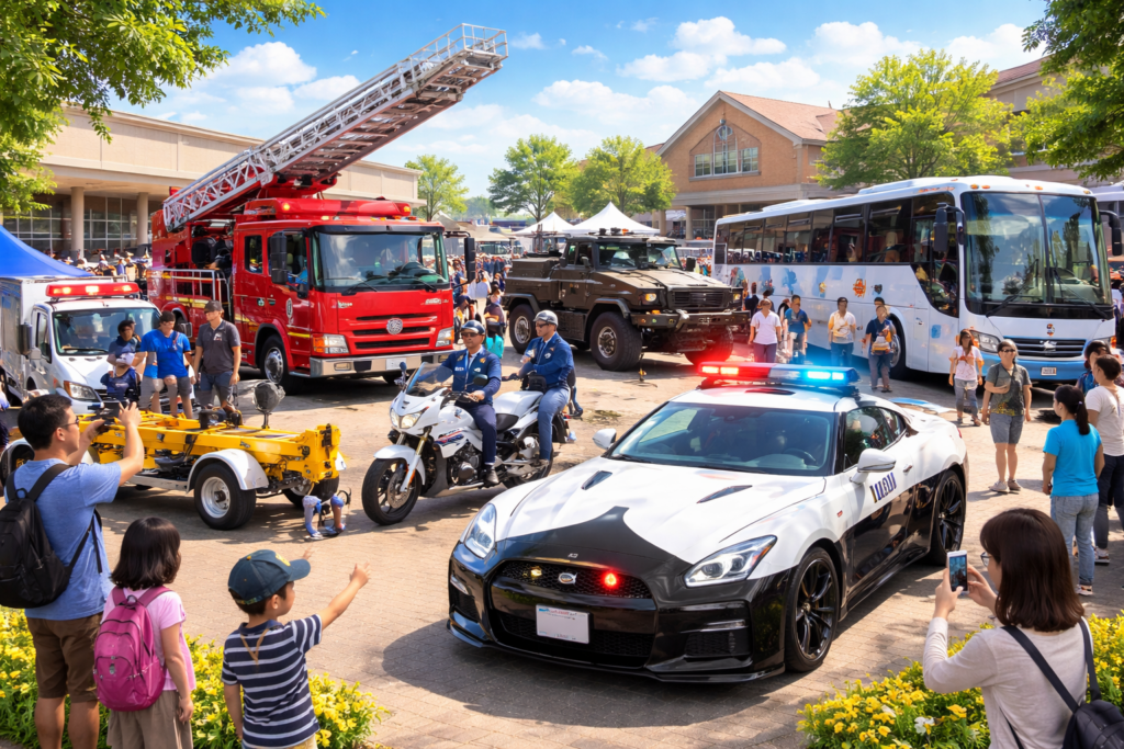 現在の画像: パトカー&消防車が大集合!