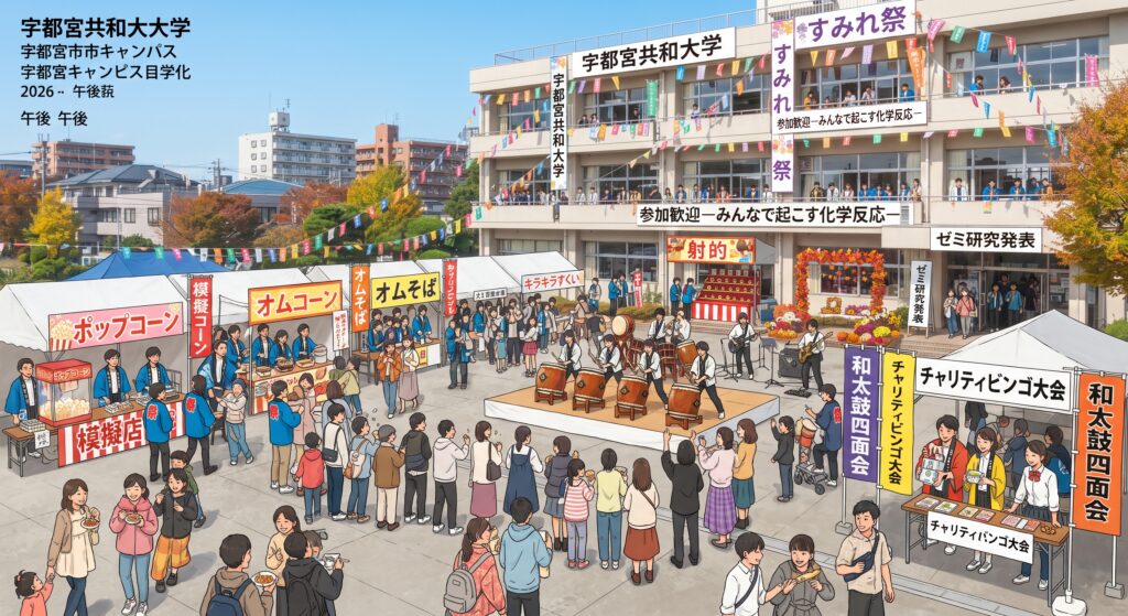 現在の画像: 宇都宮市・宇都宮共和大学「すみれ祭」