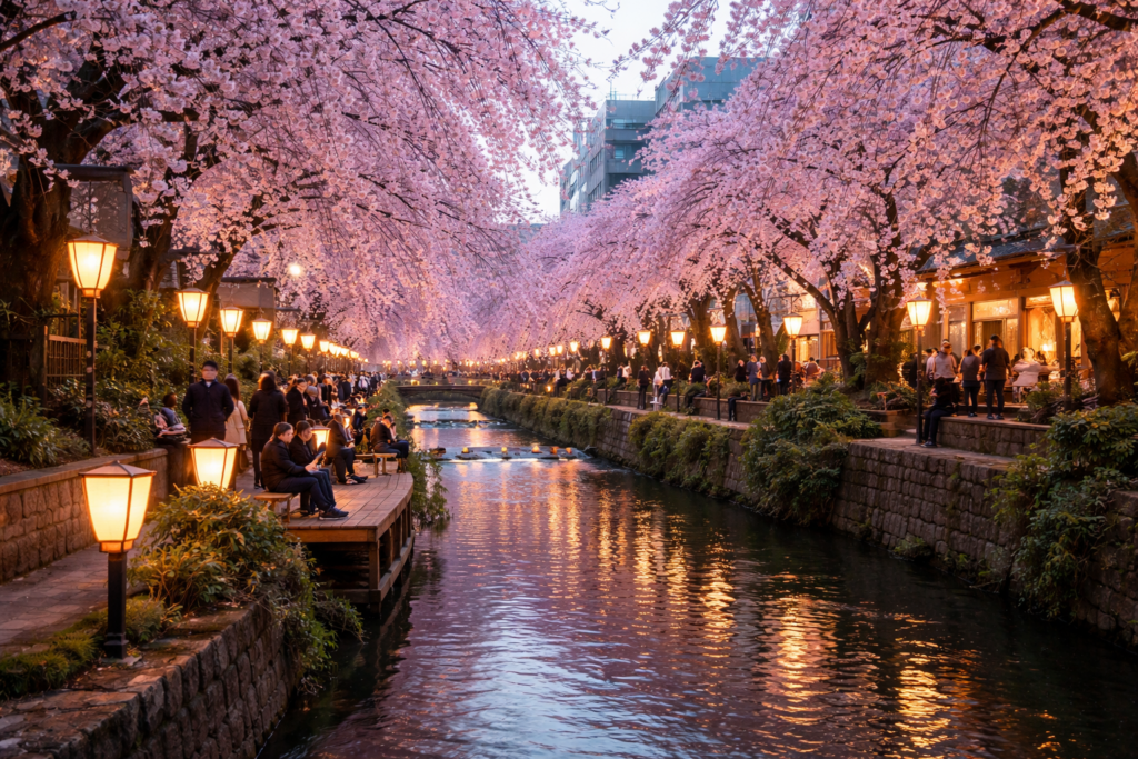 現在の画像: 宇都宮 かまがわ川床桜まつり