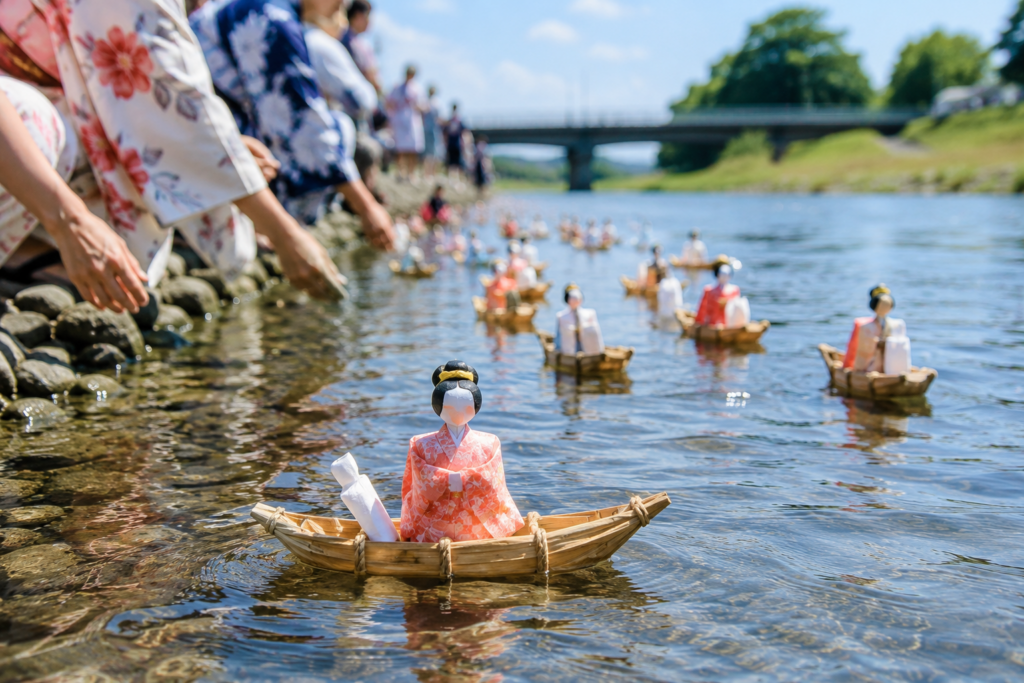思川の流しびな