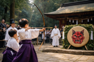 日光市・三所神社「弓取り童子」