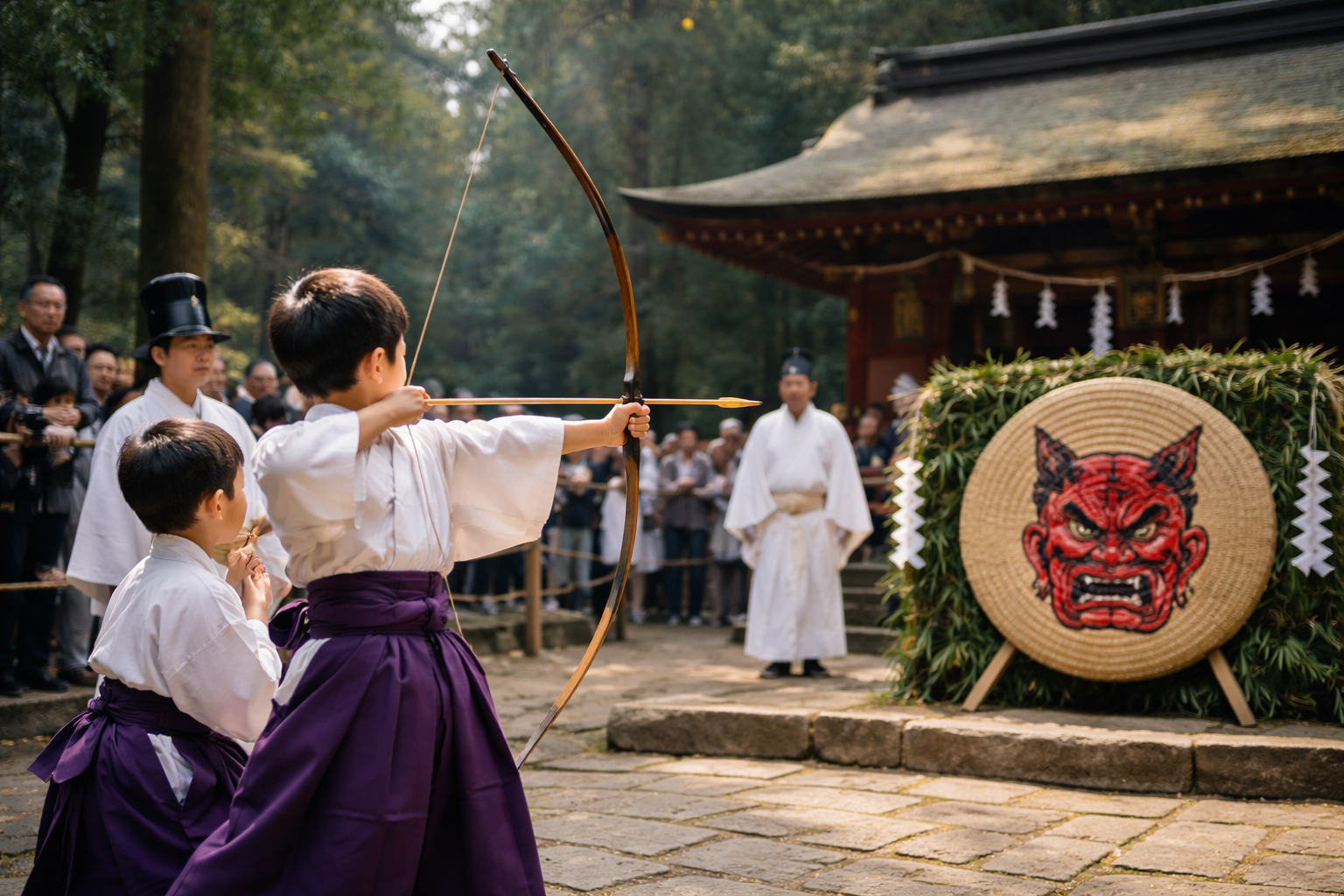 日光市・三所神社「弓取り童子」
