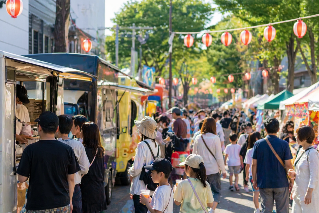 現在の画像: 栃木市ミツワキッチンカー通り〜庚申祭〜