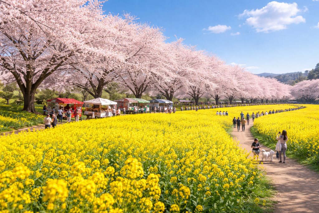 現在の画像: 益子町「菜の花・桜まつり」