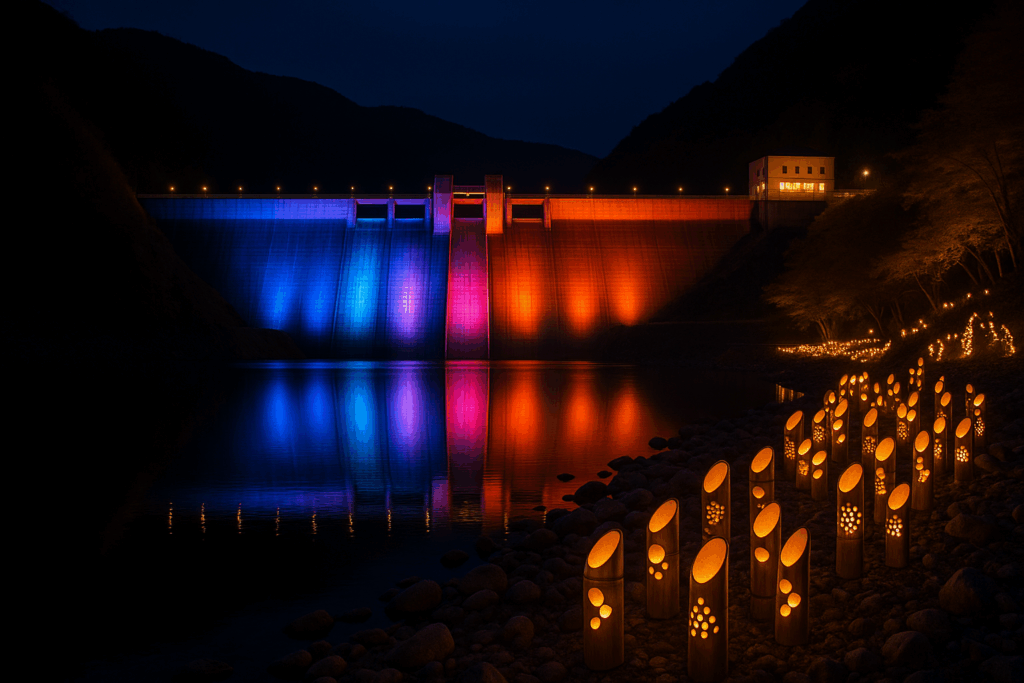 湯西川ダムライトアップ