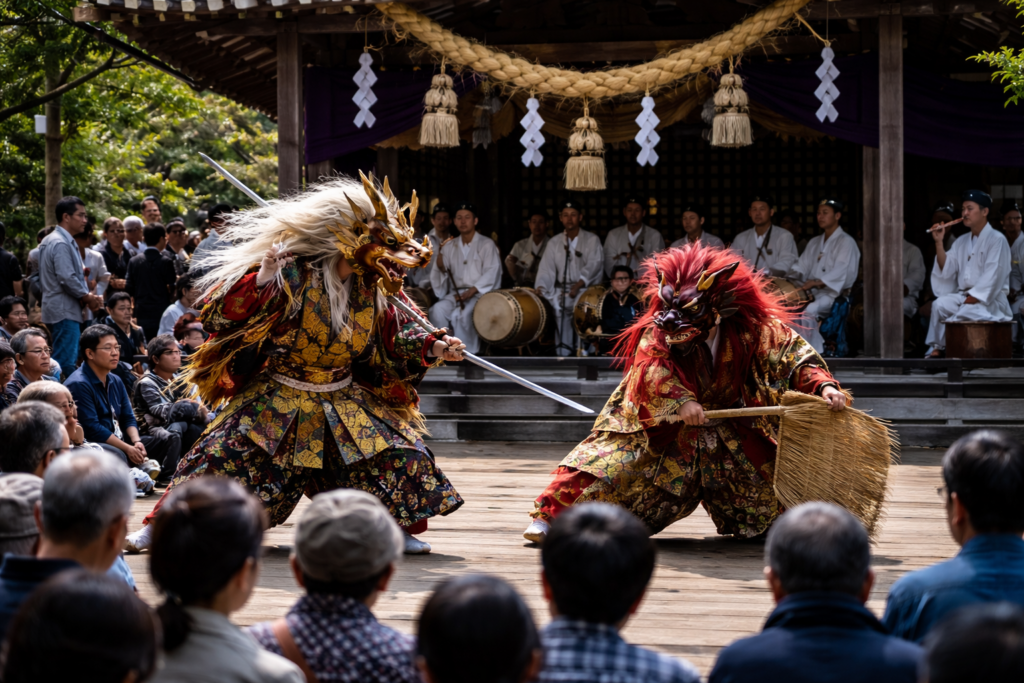 現在の画像: 羽田太々神楽奉納