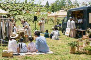 宇都宮市・梨畑でフリーマーケット